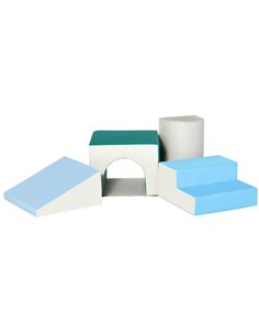 HOMCOM Kids 4-piece Soft Play Set Baby Foam Climber, Multicoloured 3D0-009