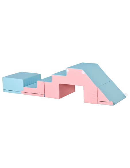 HOMCOM Soft Play Set Kids 2-piece Baby Foam Climber, Blue-Pink 3D0-010 - pic 69928 | FastDaddyshop