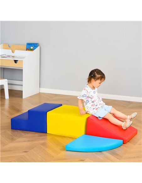 HOMCOM Educational Soft Play, 4-Piece Foam Climb and Crawl Set, Colourful Activity Toys for Toddlers and Preschoolers 3D0-011 - pic 69938 | FastDaddyshop