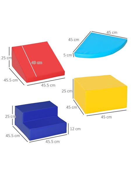 HOMCOM Educational Soft Play, 4-Piece Foam Climb and Crawl Set, Colourful Activity Toys for Toddlers and Preschoolers 3D0-011 - pic 69939 | FastDaddyshop
