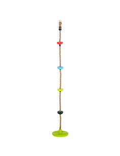 HOMCOM Climbing Rope with Disc Swings and Platforms, Multicolour Outdoor Playset for Backyard Playground 344-022