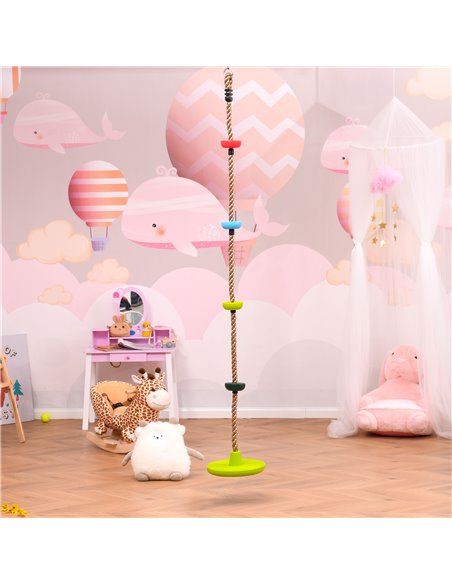 HOMCOM Climbing Rope with Disc Swings and Platforms, Multicolour Outdoor Playset for Backyard Playground 344-022 - pic 69947 | FastDaddyshop