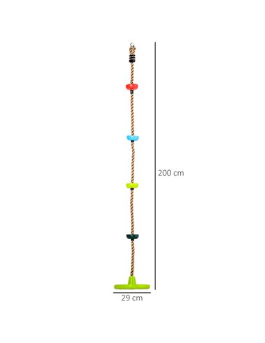 HOMCOM Climbing Rope with Disc Swings and Platforms, Multicolour Outdoor Playset for Backyard Playground 344-022