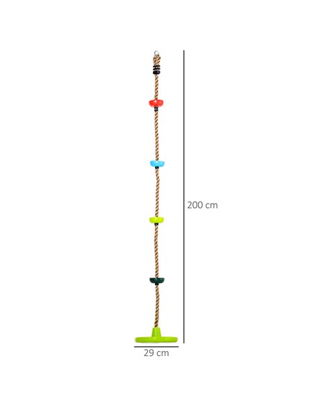 HOMCOM Climbing Rope with Disc Swings and Platforms, Multicolour Outdoor Playset for Backyard Playground 344-022 - pic 69948 | FastDaddyshop