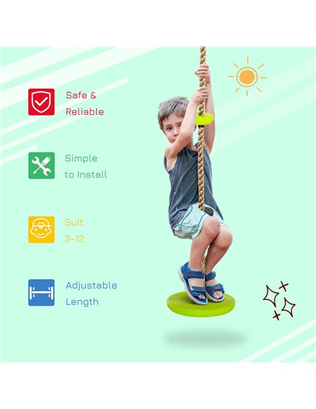 HOMCOM Climbing Rope with Disc Swings and Platforms, Multicolour Outdoor Playset for Backyard Playground 344-022 - pic 69951 | FastDaddyshop