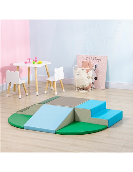 HOMCOM 6-piece Soft Play, Climb and Crawl Foam, Toddler Stairs and Ramp, Colorful Children's Educational Software, for Baby Pres - pic 69962 | FastDaddyshop