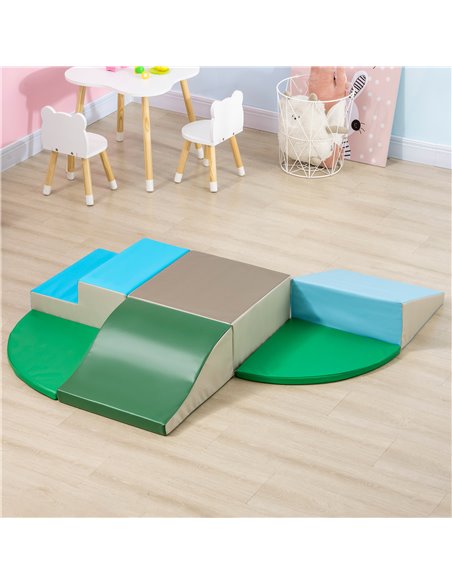 HOMCOM 6-piece Soft Play, Climb and Crawl Foam, Toddler Stairs and Ramp, Colorful Children's Educational Software, for Baby Pres - pic 69963 | FastDaddyshop