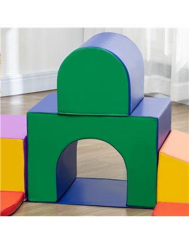 HOMCOM 7-piece Soft Play, Climb and Crawl Foam, Toddler Stairs and Ramp, Colourful Kids' Educational Software, Activity Toys for