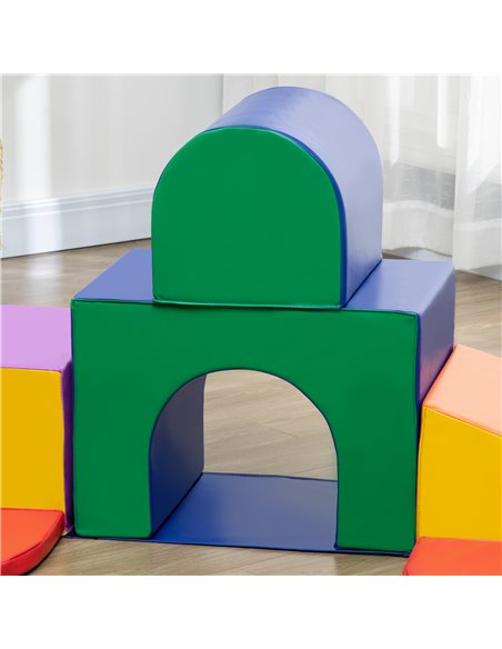 HOMCOM 7-piece Soft Play, Climb and Crawl Foam, Toddler Stairs and Ramp, Colourful Kids' Educational Software, Activity Toys for - pic 69972 | FastDaddyshop