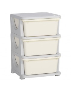 Zonekiz Kids Storage Units, Dresser with 3 Drawers White