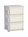 Zonekiz Kids Storage Units, Dresser with 3 Drawers White