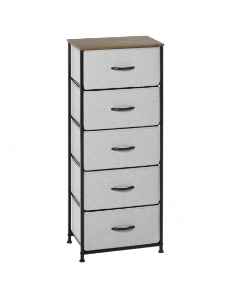 Homcom Chest of Drawers, Dresser with 5 Fabric Drawers, Steel Frame, Grey - pic 7000 | FastDaddyshop