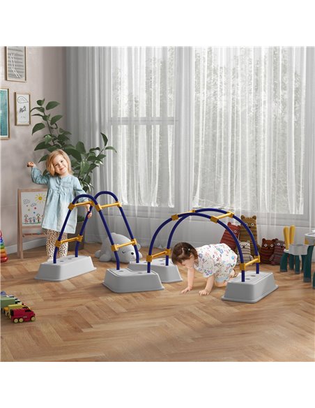 Outsunny Kids Climber with Climbing Arch, Triangle Climber for Indoor Outdoor Use, for Toddlers 3-6 Years Old, Blue 34D-001V00BU - pic 70001 | FastDaddyshop