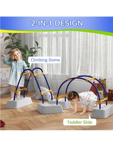 Outsunny Kids Climber with Climbing Arch, Triangle Climber for Indoor Outdoor Use, for Toddlers 3-6 Years Old, Blue 34D-001V00BU