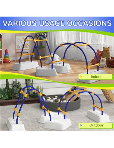 Outsunny Kids Climber with Climbing Arch, Triangle Climber for Indoor Outdoor Use, for Toddlers 3-6 Years Old, Blue 34D-001V00BU