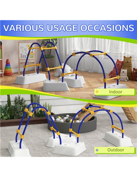 Outsunny Kids Climber with Climbing Arch, Triangle Climber for Indoor Outdoor Use, for Toddlers 3-6 Years Old, Blue 34D-001V00BU - pic 70005 | FastDaddyshop