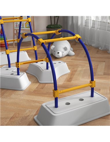 Outsunny Kids Climber with Climbing Arch, Triangle Climber for Indoor Outdoor Use, for Toddlers 3-6 Years Old, Blue 34D-001V00BU