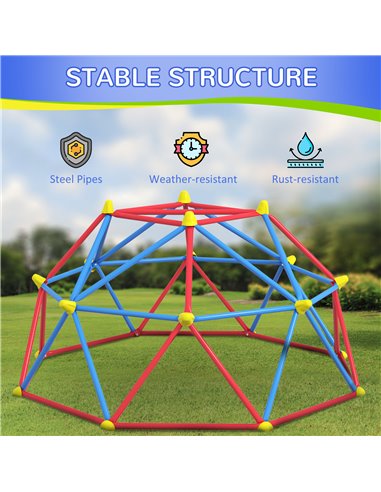 Outsunny 6 FT Toddler Climbing Frame Outdoor with Rust and UV-Resistant Steel for 1-4 Kids Ages 3-8 Years Old 34D-002V00RD