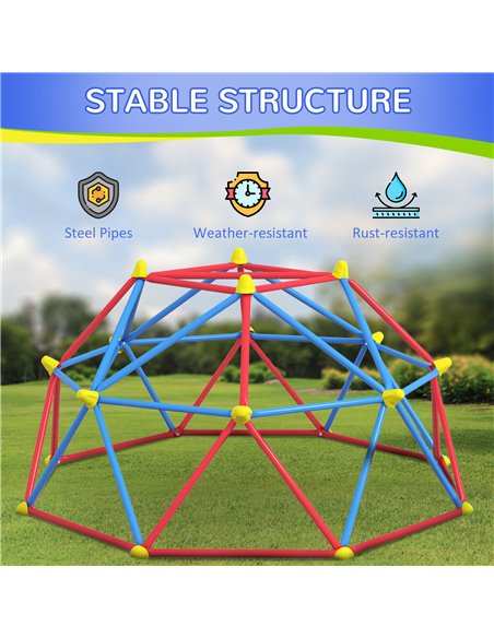 Outsunny 6 FT Toddler Climbing Frame Outdoor with Rust and UV-Resistant Steel for 1-4 Kids Ages 3-8 Years Old 34D-002V00RD - pic 70040 | FastDaddyshop