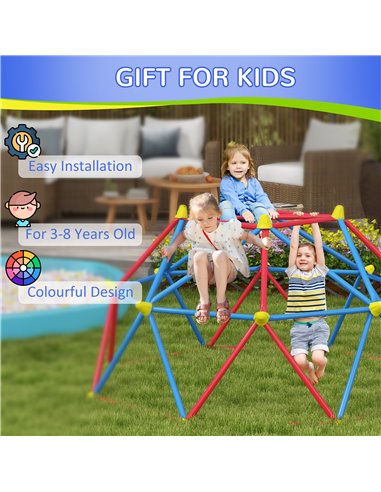 Outsunny 6 FT Toddler Climbing Frame Outdoor with Rust and UV-Resistant Steel for 1-4 Kids Ages 3-8 Years Old 34D-002V00RD