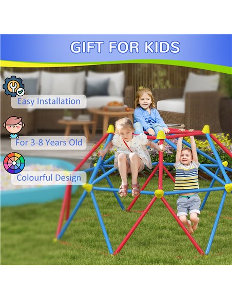 Outsunny 6 FT Toddler Climbing Frame Outdoor with Rust and UV-Resistant Steel for 1-4 Kids Ages 3-8 Years Old 34D-002V00RD - pic 70042 | FastDaddyshop