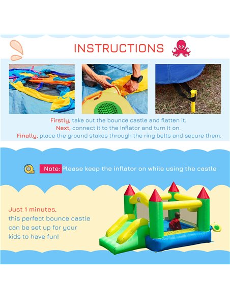 HOMCOM Inflatable Kids Bounce Jumper w/ Blower 342-003 - pic 70049 | FastDaddyshop