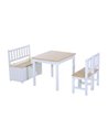 HOMCOM Pine Wood Kids 4 Pc Furniture Set, Oak-White 312-001