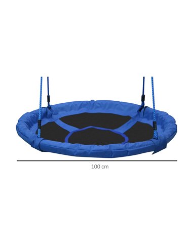 HOMCOM 40 Inch / 100 cm Tree Swing Round Kids Nest Swing Seat for Outdoor Backyard Garden Play Activity Blue 344-005