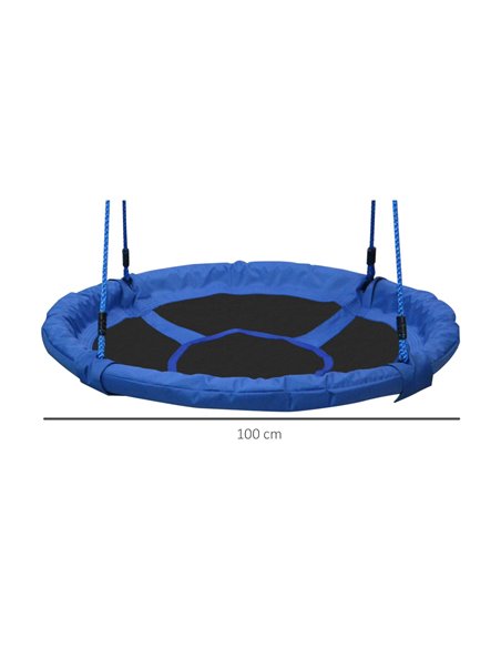 HOMCOM 40 Inch / 100 cm Tree Swing Round Kids Nest Swing Seat for Outdoor Backyard Garden Play Activity Blue 344-005 - pic 70083 | FastDaddyshop