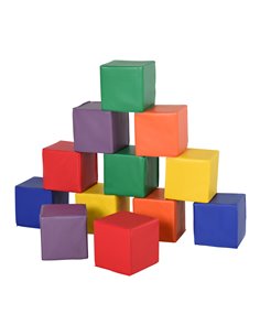 HOMCOM Kids 12-Piece PU Soft Stacking Blocks Multi-Colour 3D0-003