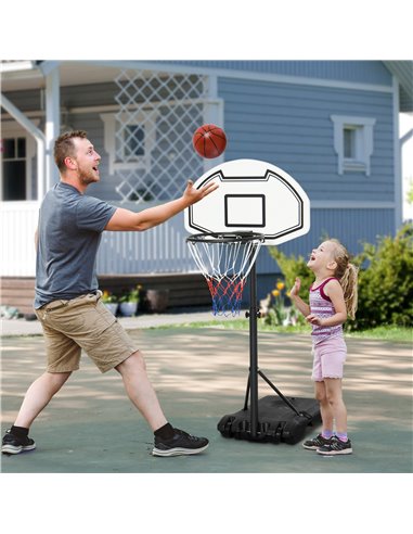 HOMCOM Basketball Stand 94-123cm Basket Height Adjustable Hoop For Kids Adults Suitable for Pool Side A61-001