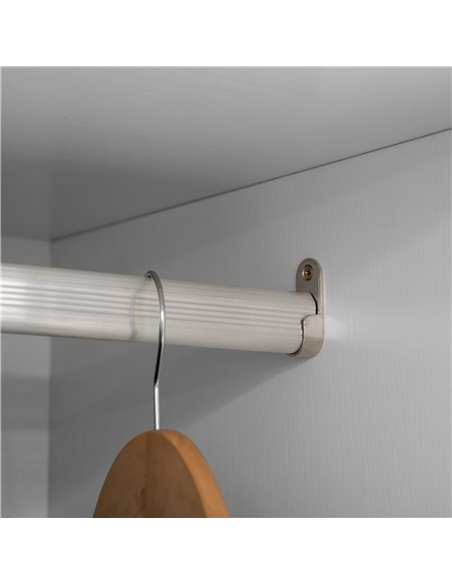 HOMCOM 2 Door Wardrobe White Wardrobe with Drawers and Hanging Rod for Bedroom Clothes Organisation and Storage - pic 7016 | FastDaddyshop