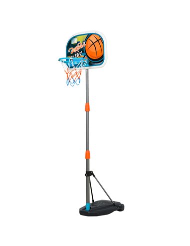 HOMCOM Kids Basketball Hoop Stand, Height Adjustable, Aluminium with Ball, Encourages Active Play 341-039