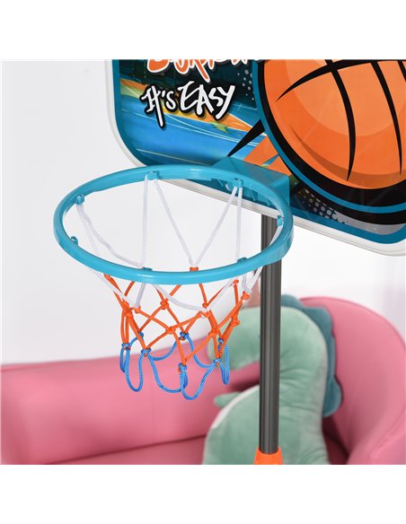 HOMCOM Kids Basketball Hoop Stand, Height Adjustable, Aluminium with Ball, Encourages Active Play 341-039 - pic 70188 | FastDaddyshop