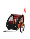 HOMCOM 2 Seat Bike Trailer Bicycle wagon for Kids, Orange-Black 440-008OG