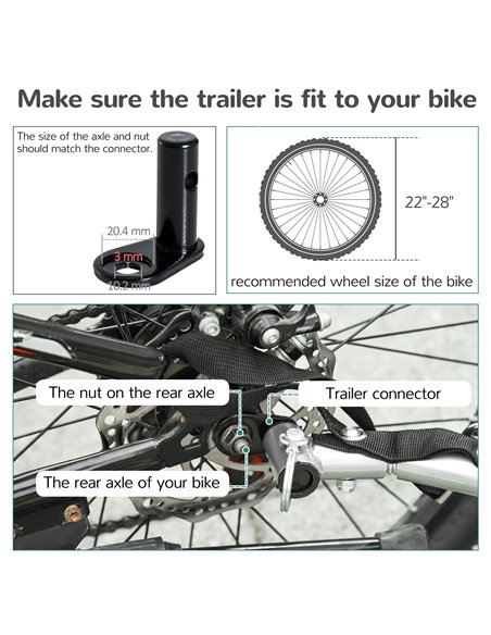 HOMCOM 2 Seat Bike Trailer Bicycle wagon for Kids Child Steel Frame Safety Harness Seat Carrier Orange Black 130 x 76 x 88 cm 44 - pic 70204 | FastDaddyshop