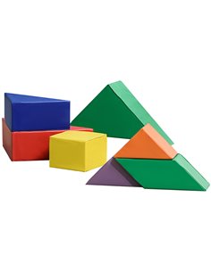 HOMCOM 7 Piece Kids Soft Play Set Interlocking Toddler Foam Play Mat, Multicoloured 3D0-007