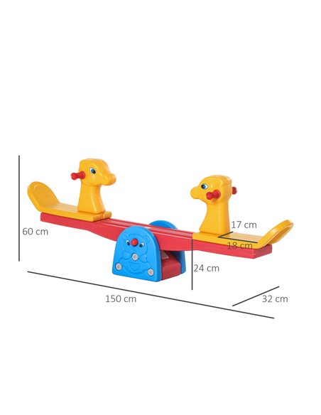 HOMCOM Kids Seesaw Safe Teeter Totter 2 Seats with Easy-Grip Handles, 360 Degrees Rotating Safe, Backyard Equipment, for 1-4 yea - pic 70254 | FastDaddyshop
