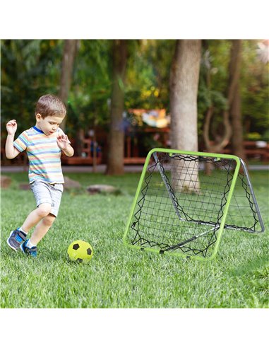 HOMCOM Football Training Net, Soccer Kickback Target Goal Both Side Rebounder Net, Adjustable Angle Goal Training Set for Kids a