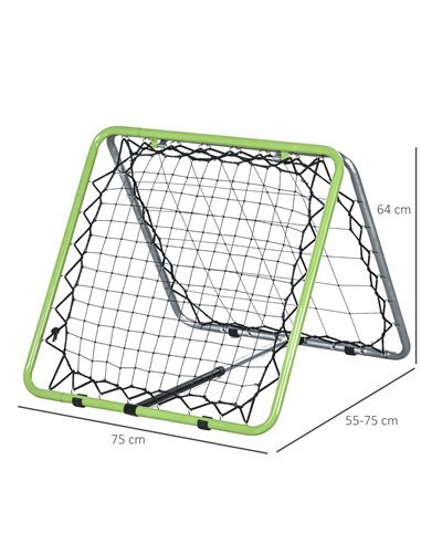 HOMCOM Football Training Net, Soccer Kickback Target Goal Both Side Rebounder Net, Adjustable Angle Goal Training Set for Kids a