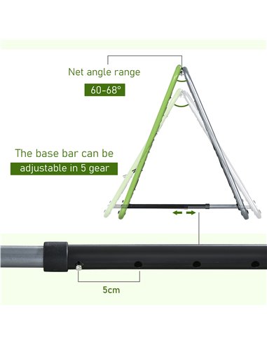 HOMCOM Football Training Net, Soccer Kickback Target Goal Both Side Rebounder Net, Adjustable Angle Goal Training Set for Kids a