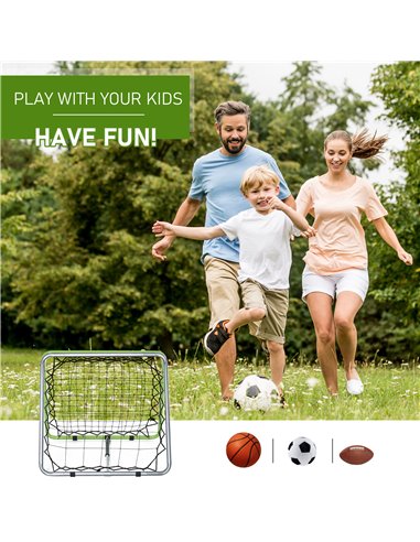 HOMCOM Football Training Net, Soccer Kickback Target Goal Both Side Rebounder Net, Adjustable Angle Goal Training Set for Kids a