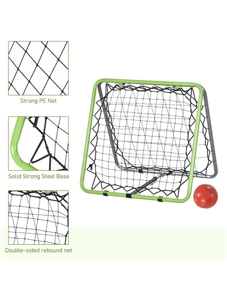HOMCOM Football Training Net, Soccer Kickback Target Goal Both Side Rebounder Net, Adjustable Angle Goal Training Set for Kids a - pic 70266 | FastDaddyshop