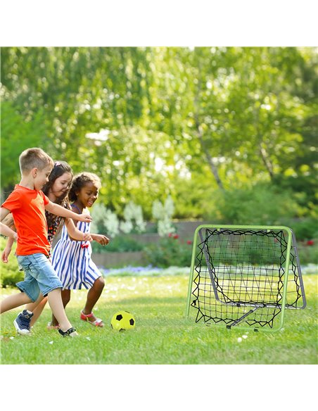 HOMCOM Football Training Net, Soccer Kickback Target Goal Both Side Rebounder Net, Adjustable Angle Goal Training Set for Kids a - pic 70269 | FastDaddyshop