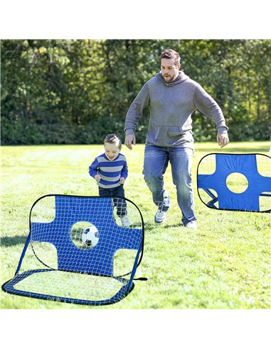 HOMCOM 2-in-1 Pop Up Football Goal Nets for Kids, Garden Outdoor Sports and Practice Target A62-014