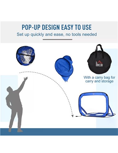 HOMCOM 2-in-1 Pop Up Football Goal Nets for Kids, Garden Outdoor Sports and Practice Target A62-014