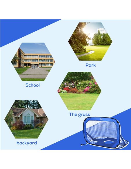 HOMCOM 2-in-1 Pop Up Football Goal Nets for Kids, Garden Outdoor Sports and Practice Target A62-014 - pic 70321 | FastDaddyshop