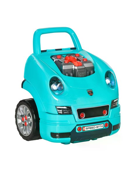 HOMCOM Kids Truck Engine Toy Set, Educational Car Service Station Playset, Blue 350-128 - pic 70360 | FastDaddyshop