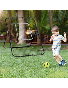 HOMCOM Football Training Rebounder Net, Adjustable Kickback Soccer Goal, Foldable for Kids & Adults, Black A90-253 2