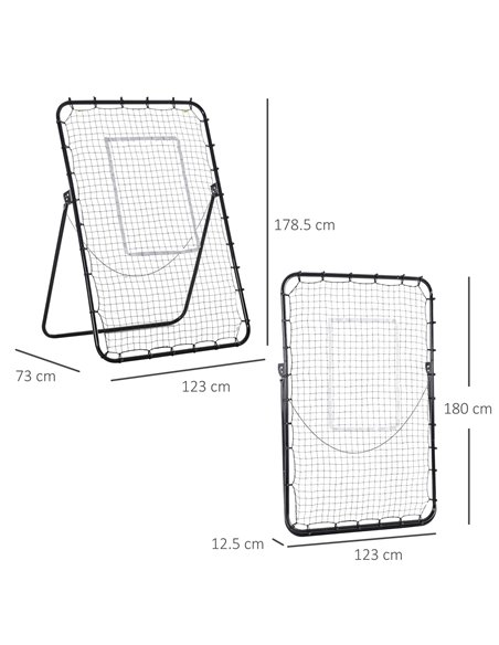 HOMCOM Football Training Rebounder Net, Adjustable Kickback Soccer Goal, Foldable for Kids & Adults, Black A90-253 - pic 70371 | FastDaddyshop